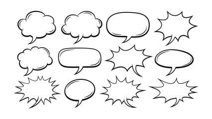 Comic Speech Bubbles: A collection of various comic speech bubbles. Designed to add visual impact to stories and make statements in an engaging, lively manner.