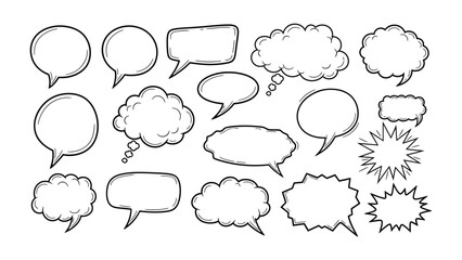 Fototapeta premium Communication Bubbles: A variety of speech bubbles. Use it for dialogue or expression.