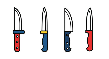 Paring Knife Line dynamic creative style illustration