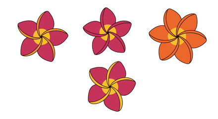 Obraz premium Plumeria Line art creative abstract color vector