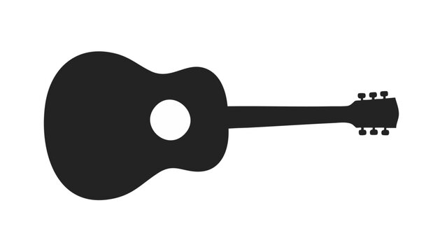 Vector acoustic guitar silhouette