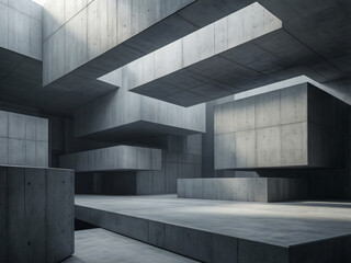 Obraz premium Abstract concrete architecture futuristic interior