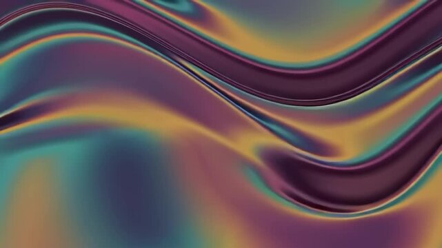 Abstract Iridescent Wavy Lines Background Animation.