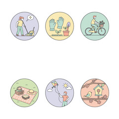 Cute Hand-Drawn Gardening and Nature Illustration Set for Eco-Friendly Branding