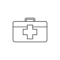 Fototapeta premium First Aid Kit Icon: Medical Emergency Box with Cross Symbol