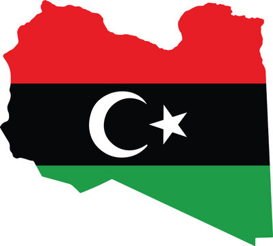Libya Map Flag Vector Flag Map of Libya