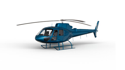 Blue modern helicopter isolated © nomindcloud