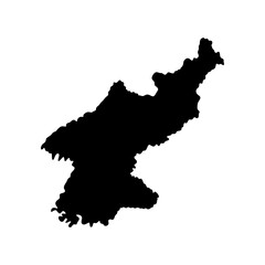 Fototapeta premium Silhouette map of North Korea, a country in East Asia on the Korean Peninsula