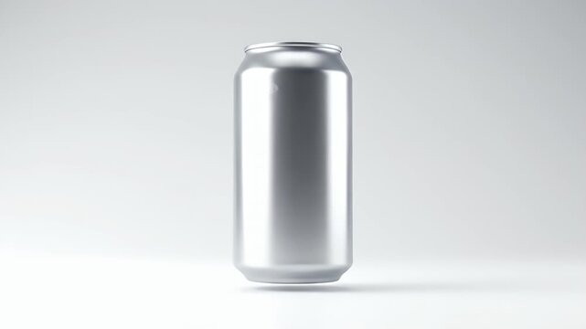 Sleek and versatile blank aluminum beverage can isolated on a clean white background, ideal for packaging design mockups and branding projects