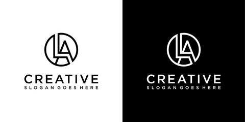 LA or AL initial letter logo design vector template