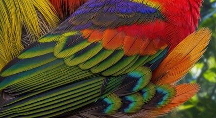 Obraz premium Vibrant Macaw Parrot Feathers.