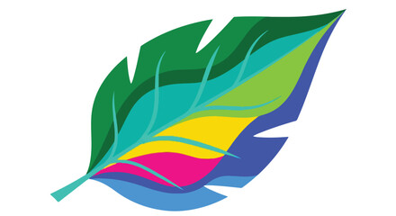 Obraz premium A stylized and colorful feather graphic against a clean white backdrop