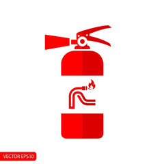 Fototapeta premium Fire Extinguisher Icon Safety Equipment Emergency Protection Vector Illustration