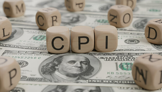 CPI on Cash: Wooden Blocks Spelling CPI atop Hundred-Dollar Bills &mdash; Economic indicators concept

