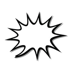 Burst of Thought: A graphic illustration showcases a black outlined burst, symbolizing expression. It's a visual metaphor for explosive ideas and creative concepts.  © Rokaiya