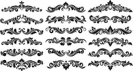 Black ornate floral borders and frames © Graphic Shops