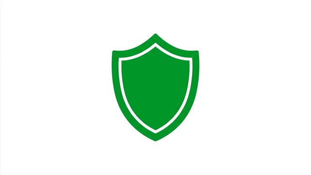 White shield icon on green background representing security protection