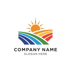 Fototapeta premium Colorful Logo Design with Sun Symbol.