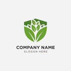 Obraz premium Green Leaf Logo Design Template.