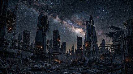 荒廃した未来都市