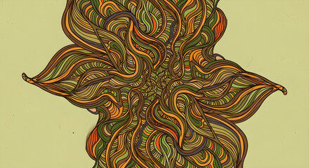 Abstract Organic Swirls Pattern in Earth Tones