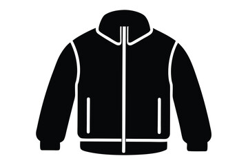 fleece jacket silhouette line art vector illustration © kanchanrani