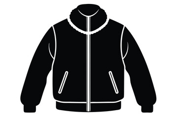 fleece jacket silhouette line art vector illustration © kanchanrani