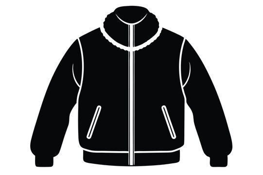 fleece jacket silhouette line art vector illustration