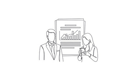 Business meeting with charts and graphs, professionals discussing strategy