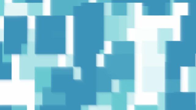 Abstract blue and white geometric block pattern motion background, digital data grid loop