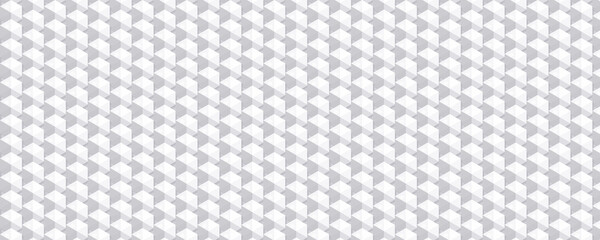 Seamless geometric pattern background featuring 3D isometric cubes in light grey and white perfect for minimalist wallpaper and modern corporate design