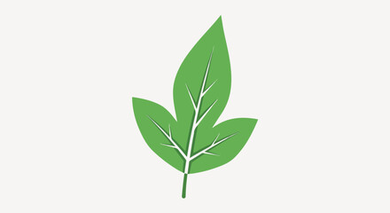 Fototapeta premium A vibrant illustration depicts a simple green leaf shape