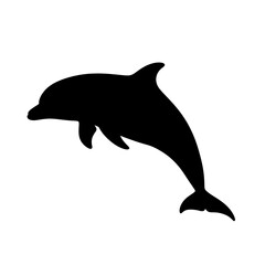 Fototapeta premium Black silhouette of a dolphin jumping.