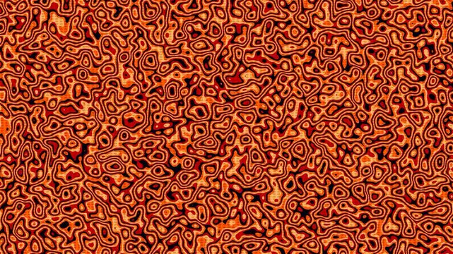 Warm Copper Orange And Beige Topographic Wave Pattern Psychedelic Motion Loop