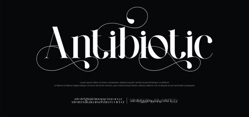 Elegant luxury modern beauty logo alphabet font. Typography beautiful fashion classic letters serif italic fonts decorative wedding vintage logos. vector illustration  © MOHXXIN