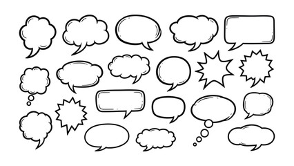 Dialog Bubbles: A variety of speech bubbles. Use it to convey conversations and thoughts, ideal for visual storytelling, comics, or expressing ideas.