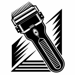 Obraz premium Stylish electric hair clipper razor shaver grooming tool black and white design