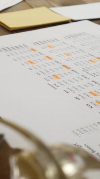 Entrepreneur analyzing revenue and expense trends. Budget report with highlighted amounts for financial clarity. Business decision-making process based on financial health indicators