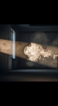 Close-up of cigar with smoke rising.