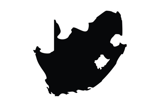 A dark silhouette depicts the geographical shape of south africa