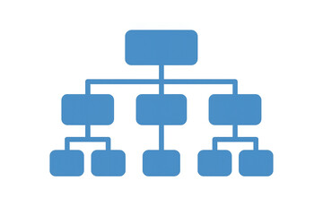 Blue organization chart icon representing business hierarchy structure