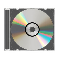 CD in clear plastic case compact disc cd case music cd isolated on a transparent background