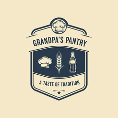 Grandpas Pantry Logo with Chef Hat Wheat.
