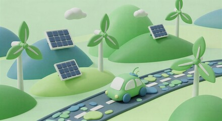 Sustainable Landscape with Renewable Energy Sources