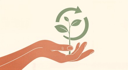 Sustainable Hands Holding Plant