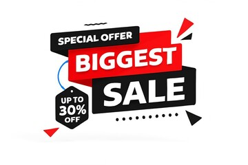 Obraz premium A promotional graphic announcing a special offer with up to thirty percent off.