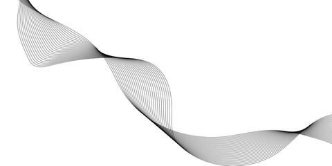 Fototapeta premium Black abstract background design flowing black and gray lines on a white backgrounModern graphic design element stripes style concep flyer, card, or brochuret for web banner, flyer,d. 