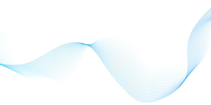 Abstract blue line wave background. Technology abstract lines on white background. Undulate Grey Wave Swirl, ite b curve lines with blend effect