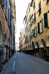 Obraz premium A glimpse of the historic center of Chiavari genoa italy