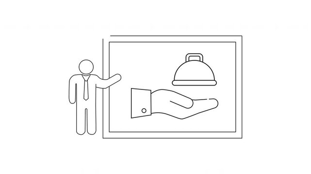 Presentation of Food Service - Outline Icon Animation.